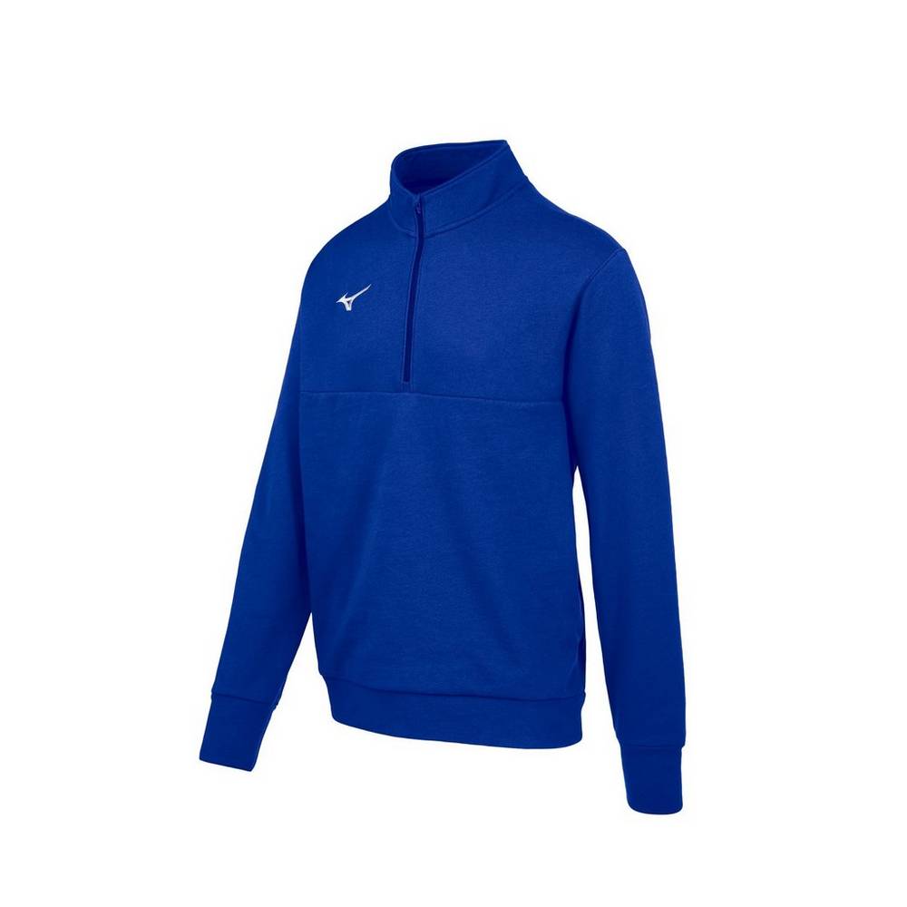 Pullover Mizuno MZ1 1/4 Zip Fleece Hombre Azul Real Baratas GNIB-68439